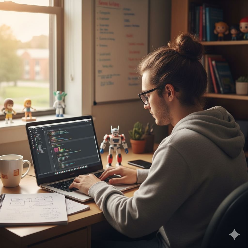 How to Learn Coding as a Beginner - Beginner coding a simple project on laptop