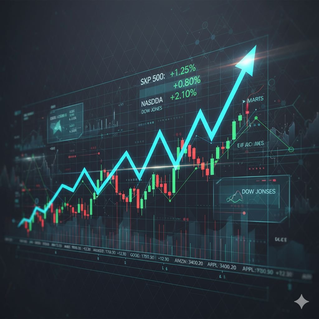 Stock market trading screen showing price graphs and charts