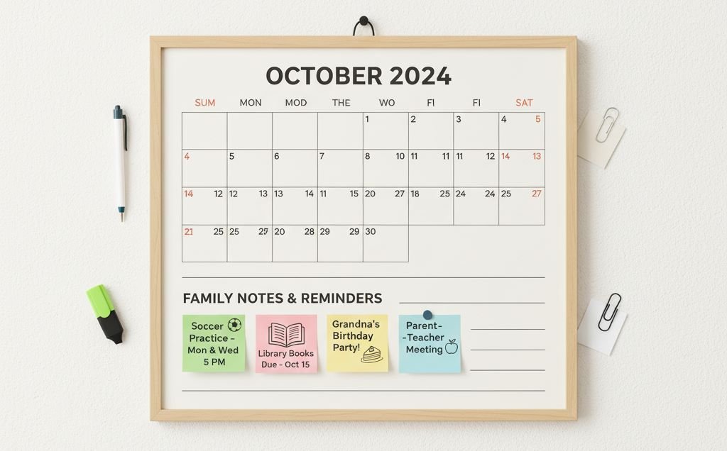 Family planner with daily schedule and reminders